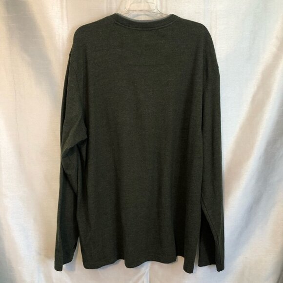 Arrow Mens XXLg Long Sleeve  Henley in Hunter Green and Grey Trim - Picture 10 of 11